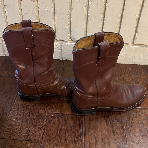 Vintage Justin Roper Brown Boots Size 8.5 Wide - Picture 4 of 7